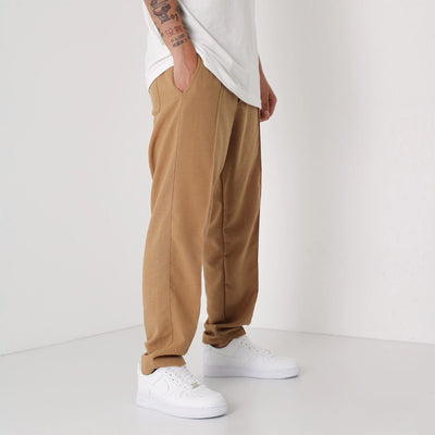 LOOSE FIT LINEN JOGGER PANTS - CAMEL