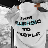 Allergic Oversize Fleece Hoodies - Stay Warm in Style, White.