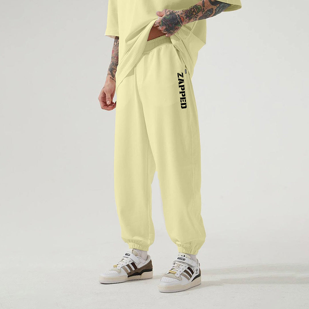 ZAPPED COTTON JOGGER PANTS - LEMON