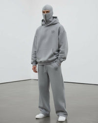 ninja balaclava hoodie grey with mask