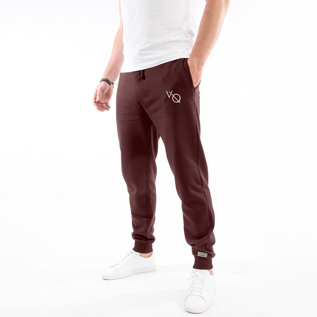 VQ Mens Terry Cotton Trousers- Maroon