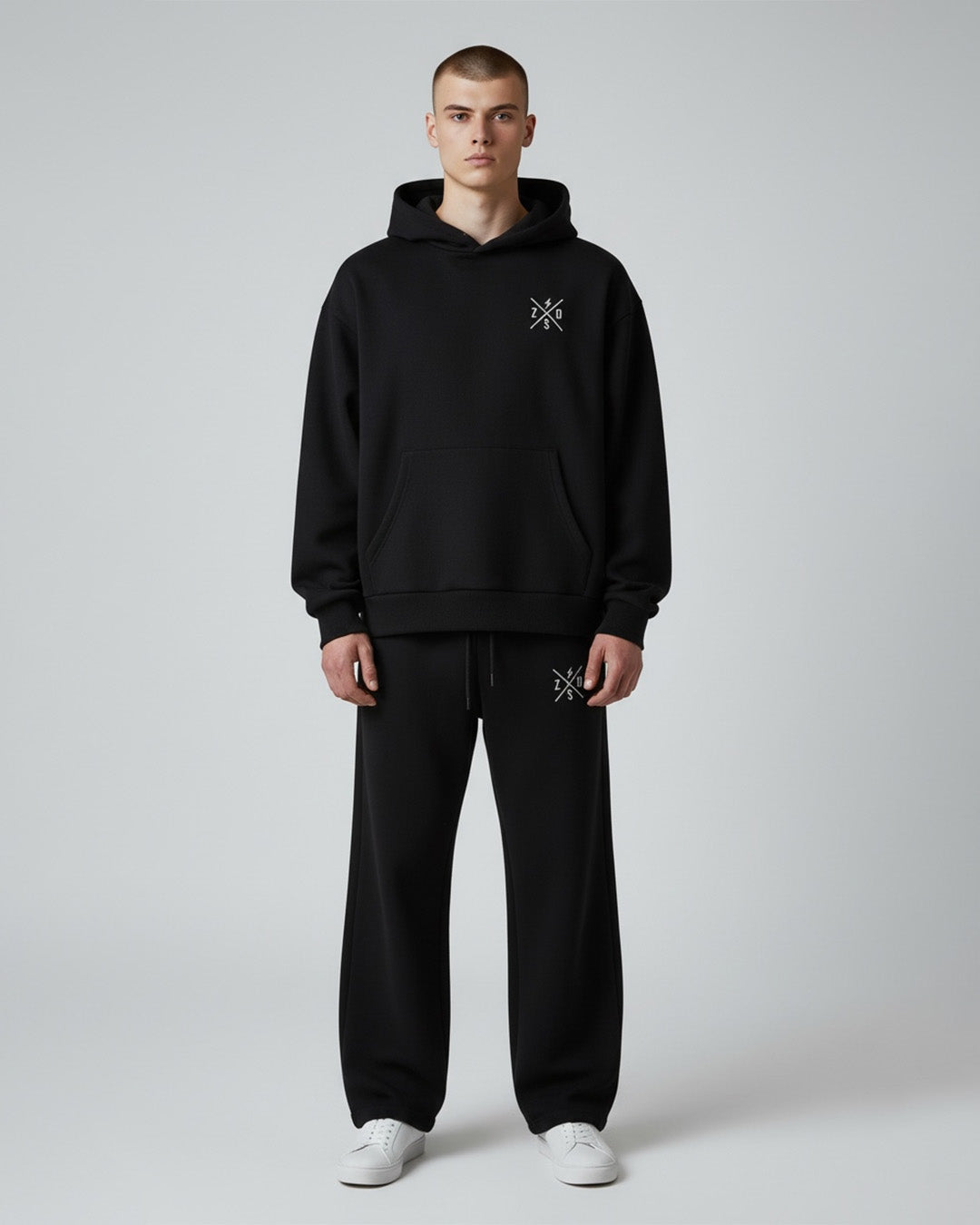 Zapped Ninja Hoodie & Lounge Trouser Combo – Black