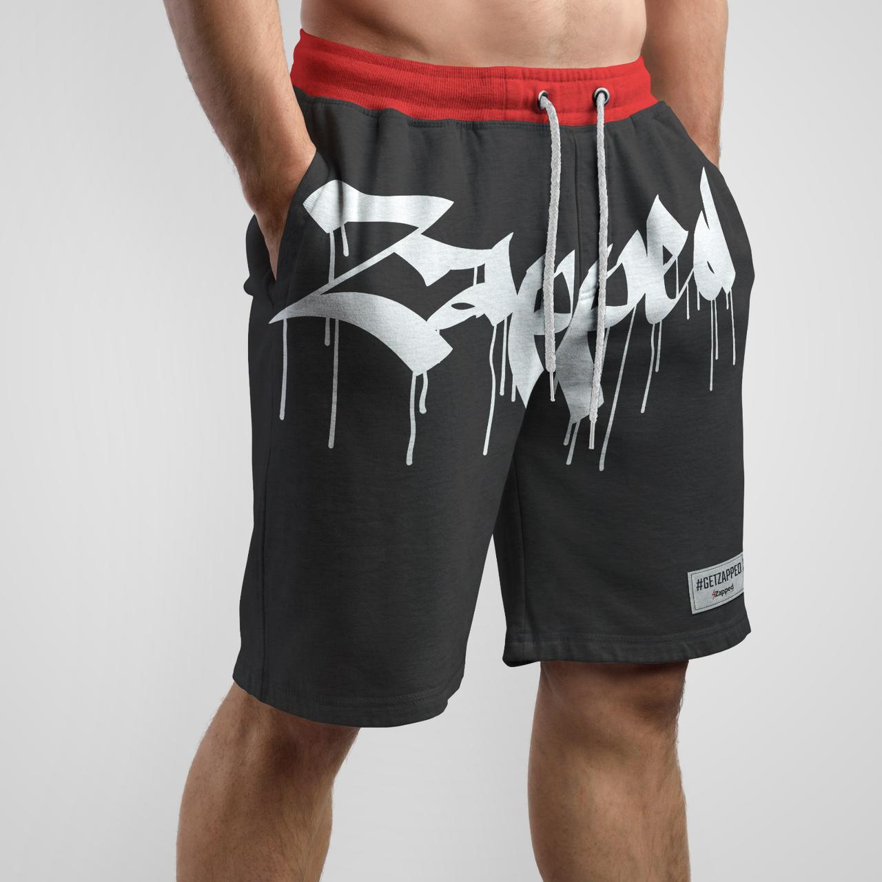 Zapped Black & Red Cotton Shorts Style 2