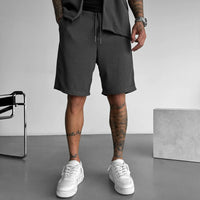 LOOSE FIT RIBBED SHORTS - ANTHRACITE GREY