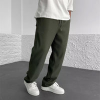 LOOSE FIT RIBBED PANTS - ARMY GREEN