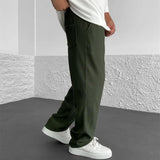 LOOSE FIT RIBBED PANTS - ARMY GREEN