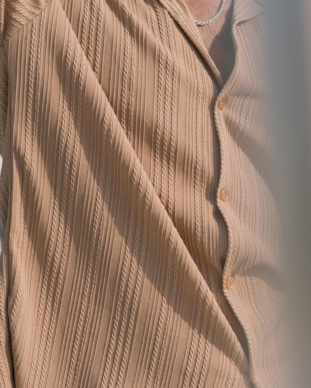 Oversize Structured Shirt & Trouser Set - Caramel