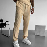 LOOSE FIT STRUCTURED TROUSERS - BEIGE