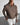 OVERSIZE RIBBED POLO T-SHIRT - BROWN
