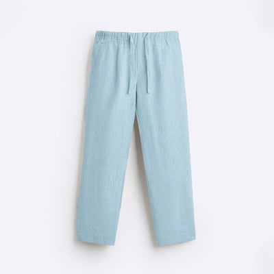 RELAXED LINEN DRAWSTRING TROUSER - SKY BLUE