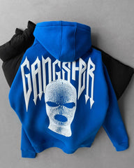 DROP SHOULDER GANGSTER HOODIE - BLUE
