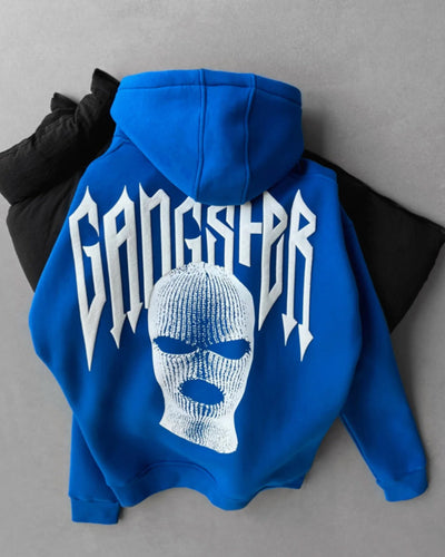 DROP SHOULDER GANGSTER HOODIE - BLUE