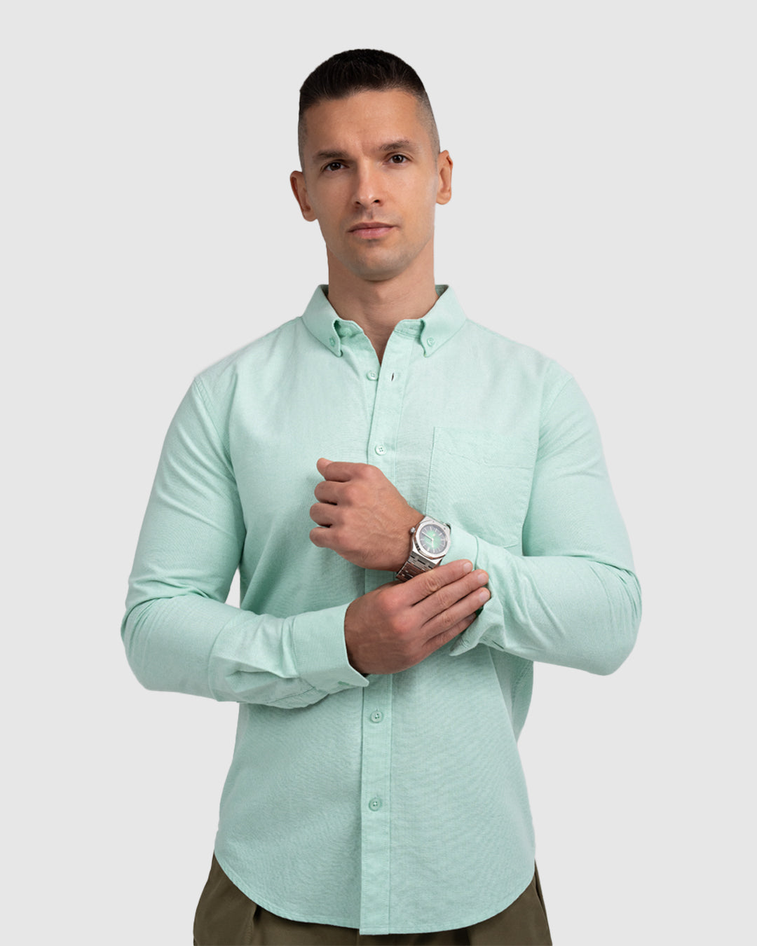 Men’s Mint Green Oxford Button-Down Shirt