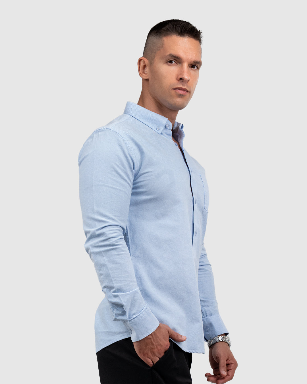 Men’s Light Blue Oxford Button-Down Shirt