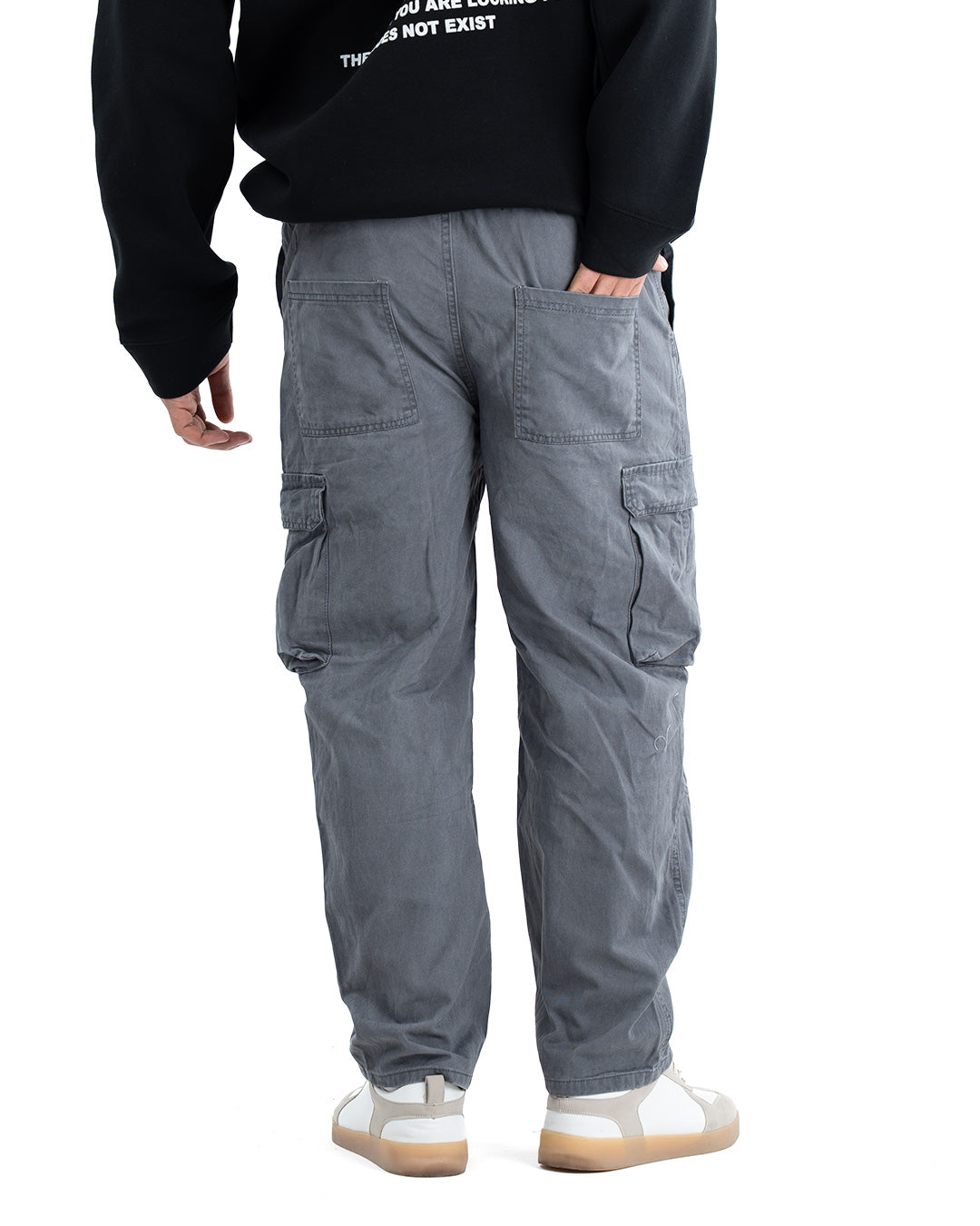 Six Pocket Cargo Denim Joggers - Grey