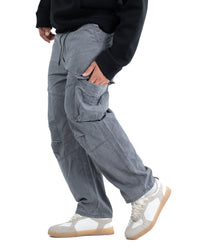 Six Pocket Cargo Denim Joggers - Grey