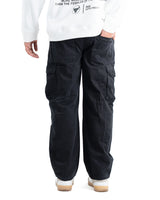 Six Pocket Cargo Denim Joggers - Black