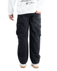 Six Pocket Cargo Denim Joggers - Black