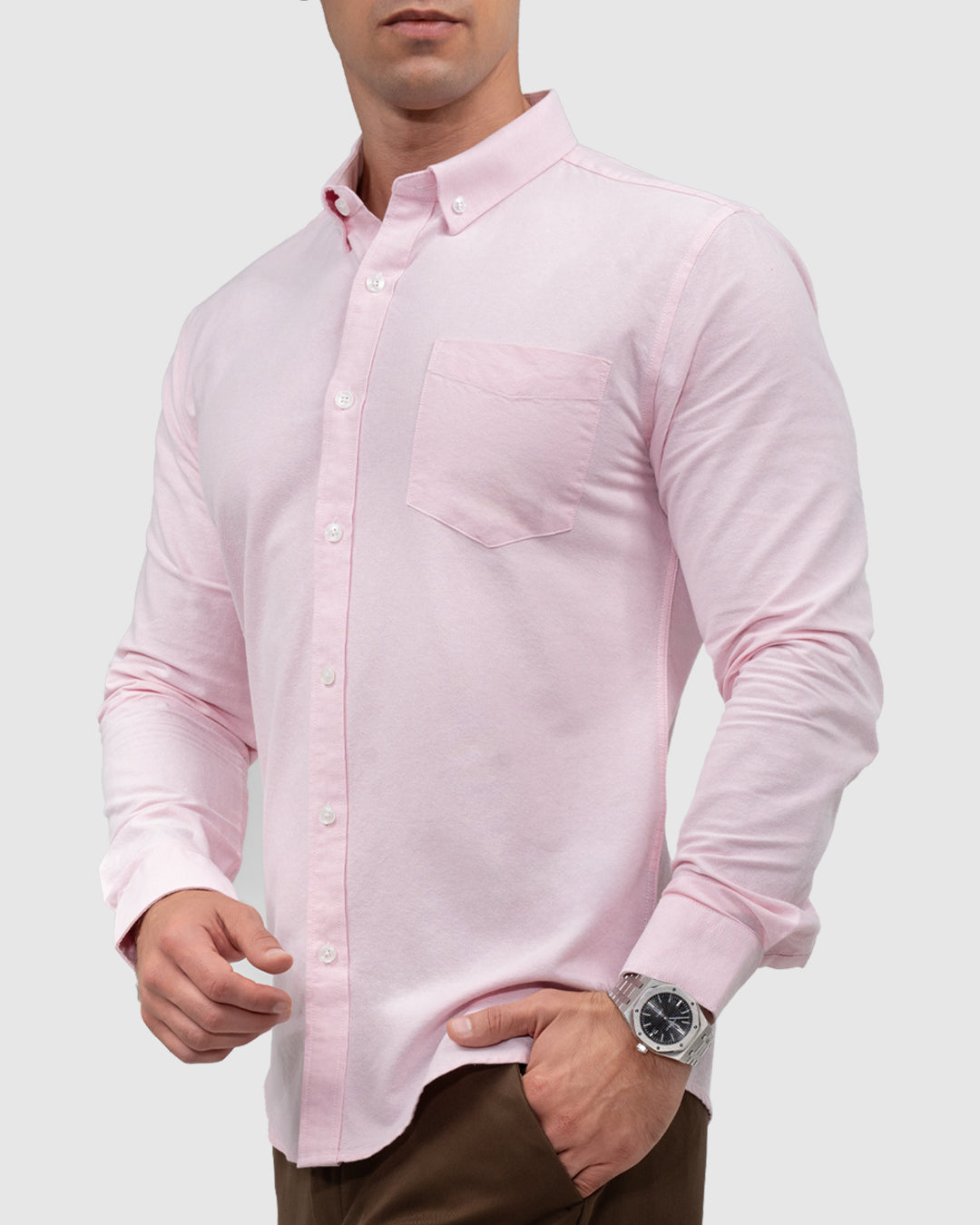 Men’s Light Pink Oxford Button-Down Shirt