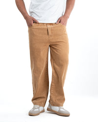 Men's washed Baggy Denim Jeans - Camel