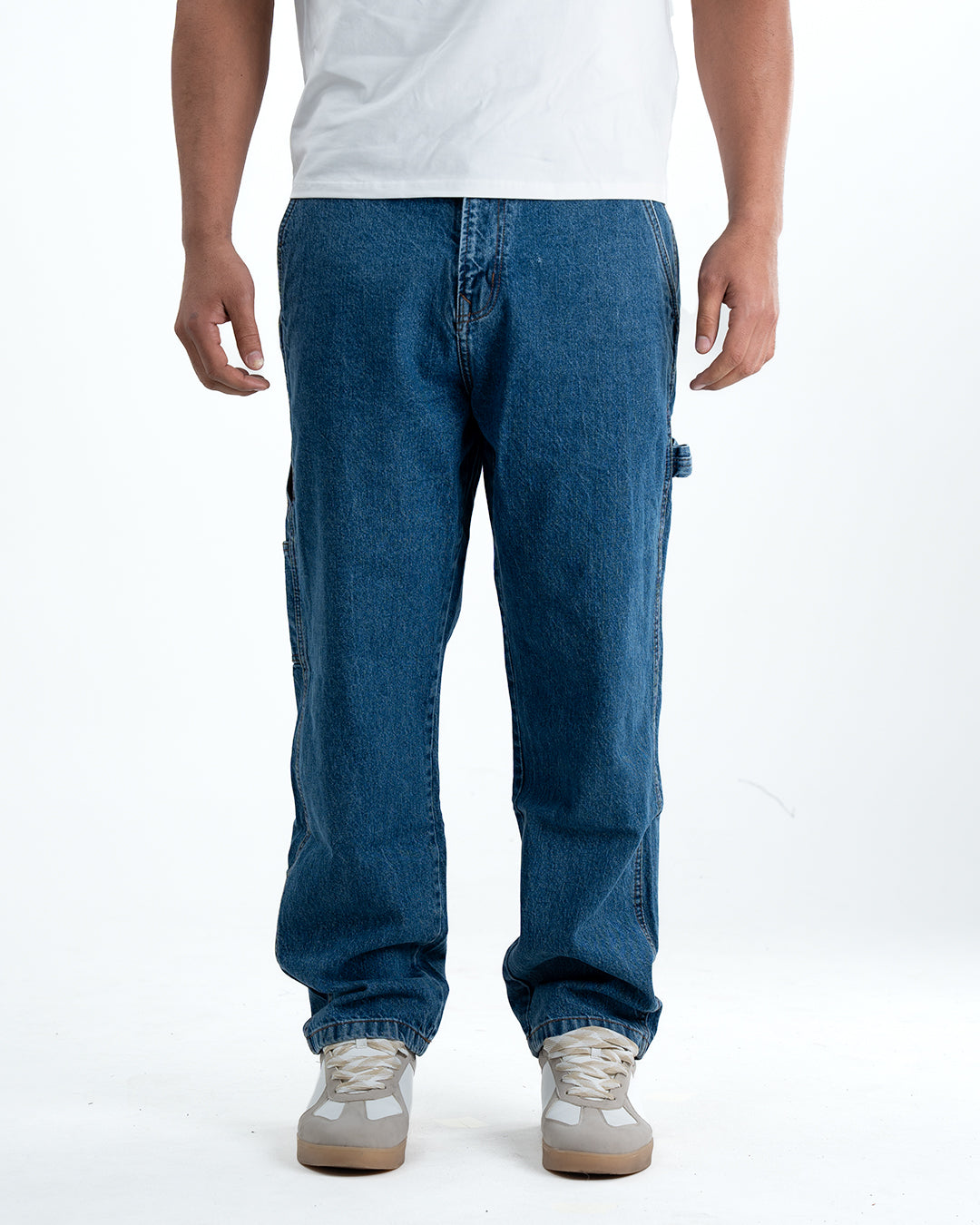 Men's Baggy Fit Cargo Denim Jeans – Blue