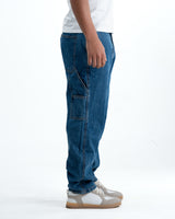 Men's Baggy Fit Cargo Denim Jeans – Blue