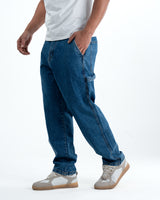 Men's Baggy Fit Cargo Denim Jeans – Blue