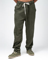 Men’s Linen Drawstring Pants - OLIVE