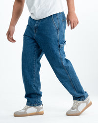 Men's Baggy Fit Cargo Denim Jeans – Blue