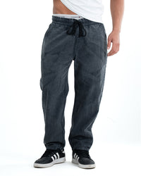 Men's Washed Denim Joggers - Grey