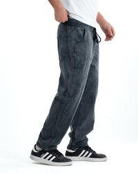 Men's Washed Denim Joggers - Grey