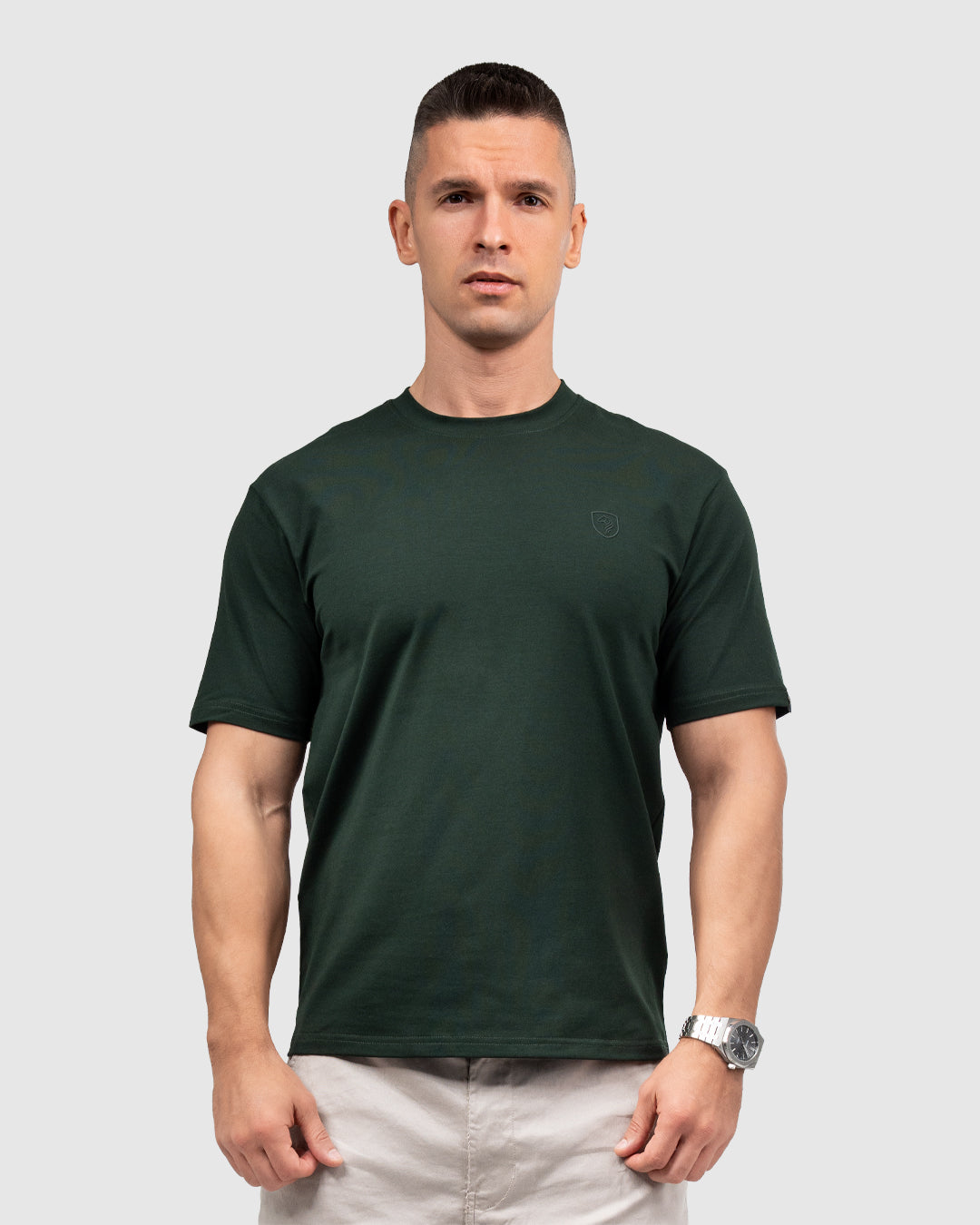 Men’s Army Green Crew Neck T-Shirt