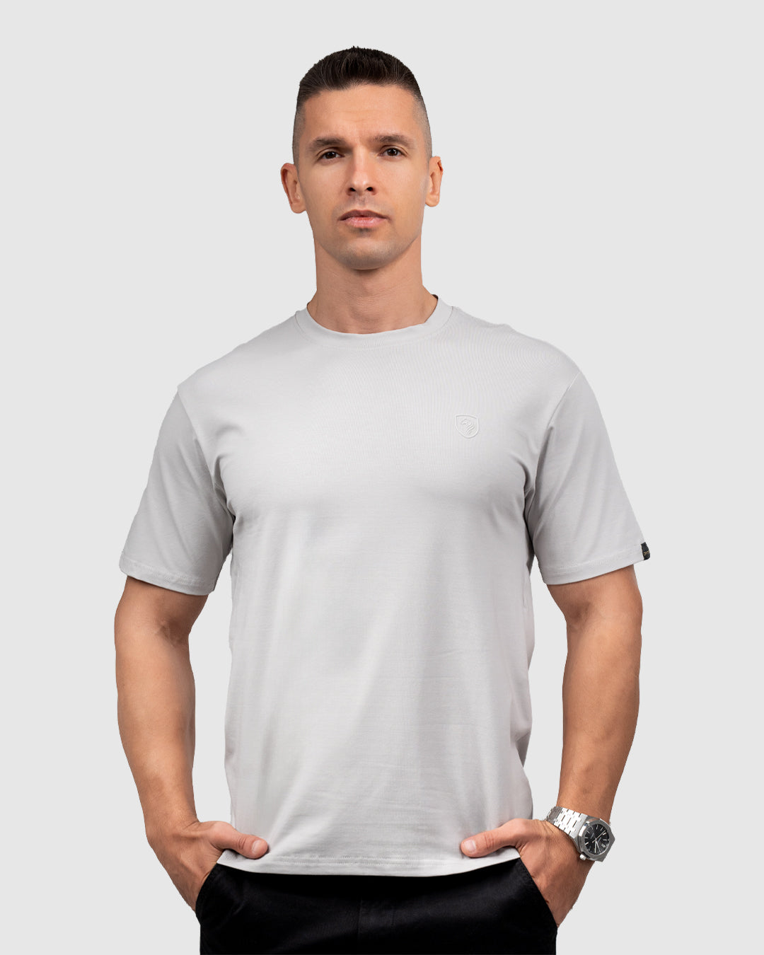 Men’s Light Grey Crew Neck T-Shirt