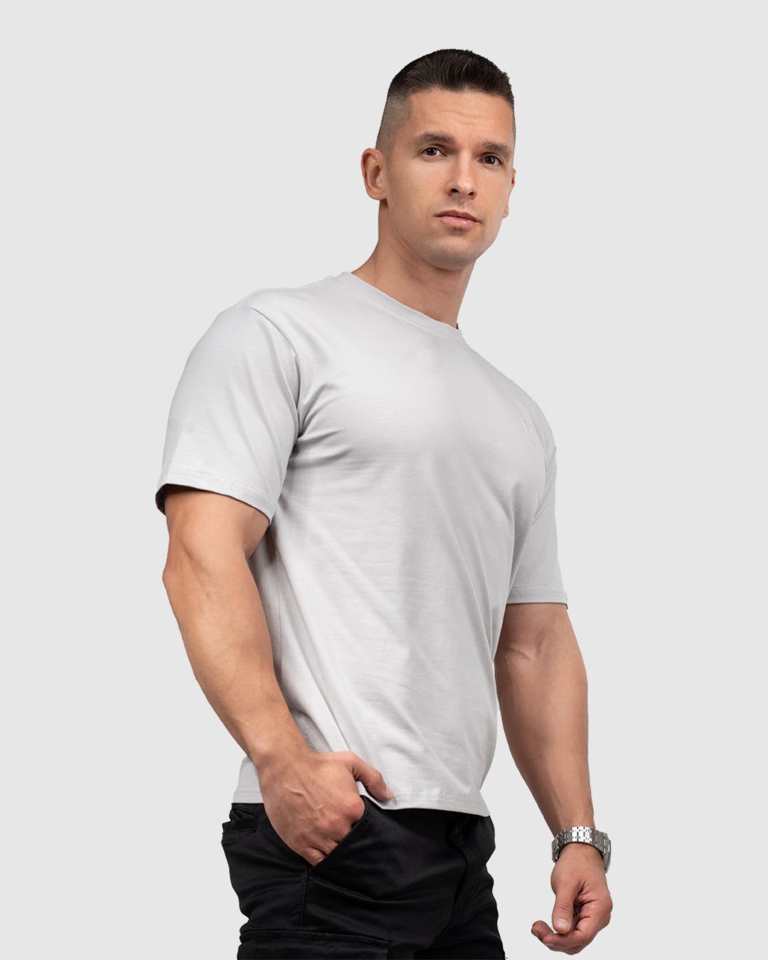 Men’s Light Grey Crew Neck T-Shirt
