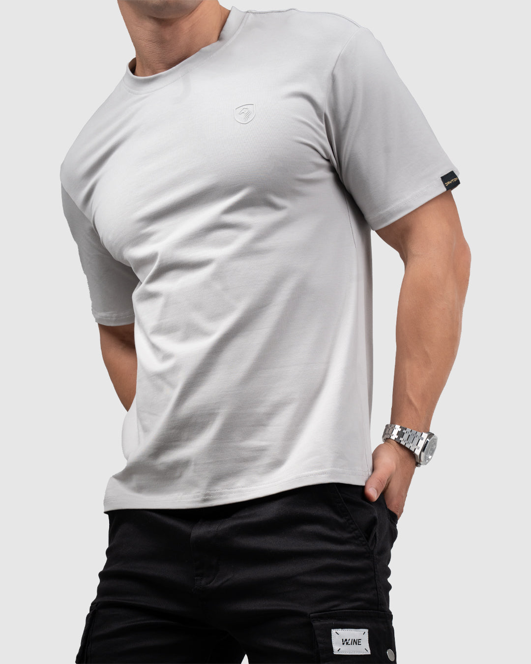 Men’s Light Grey Crew Neck T-Shirt