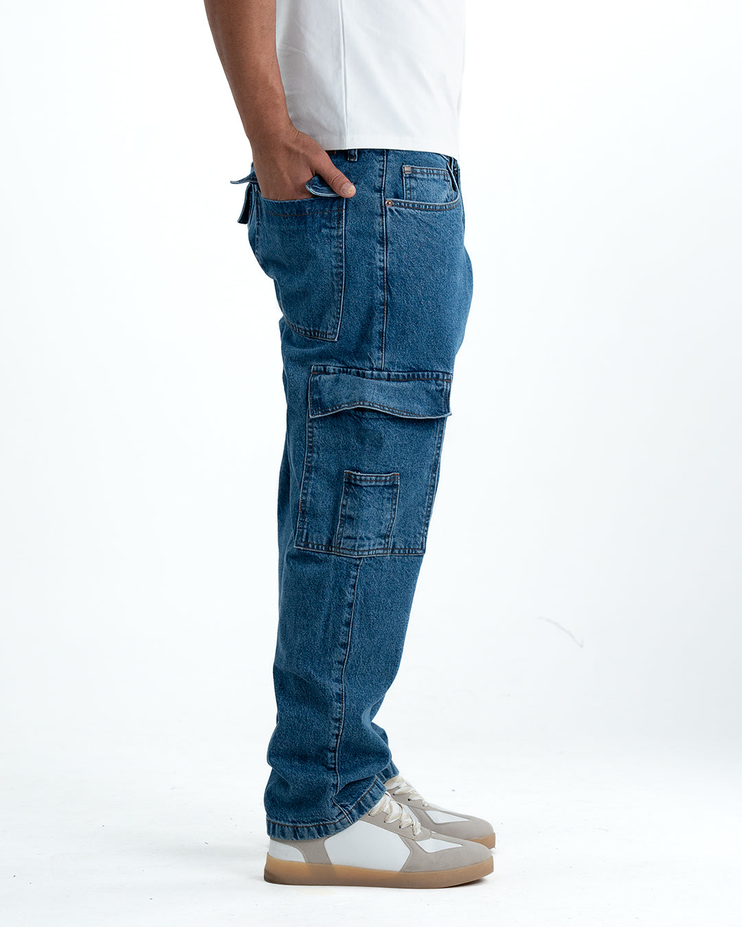 Six Pocket Denim Cargo – Blue
