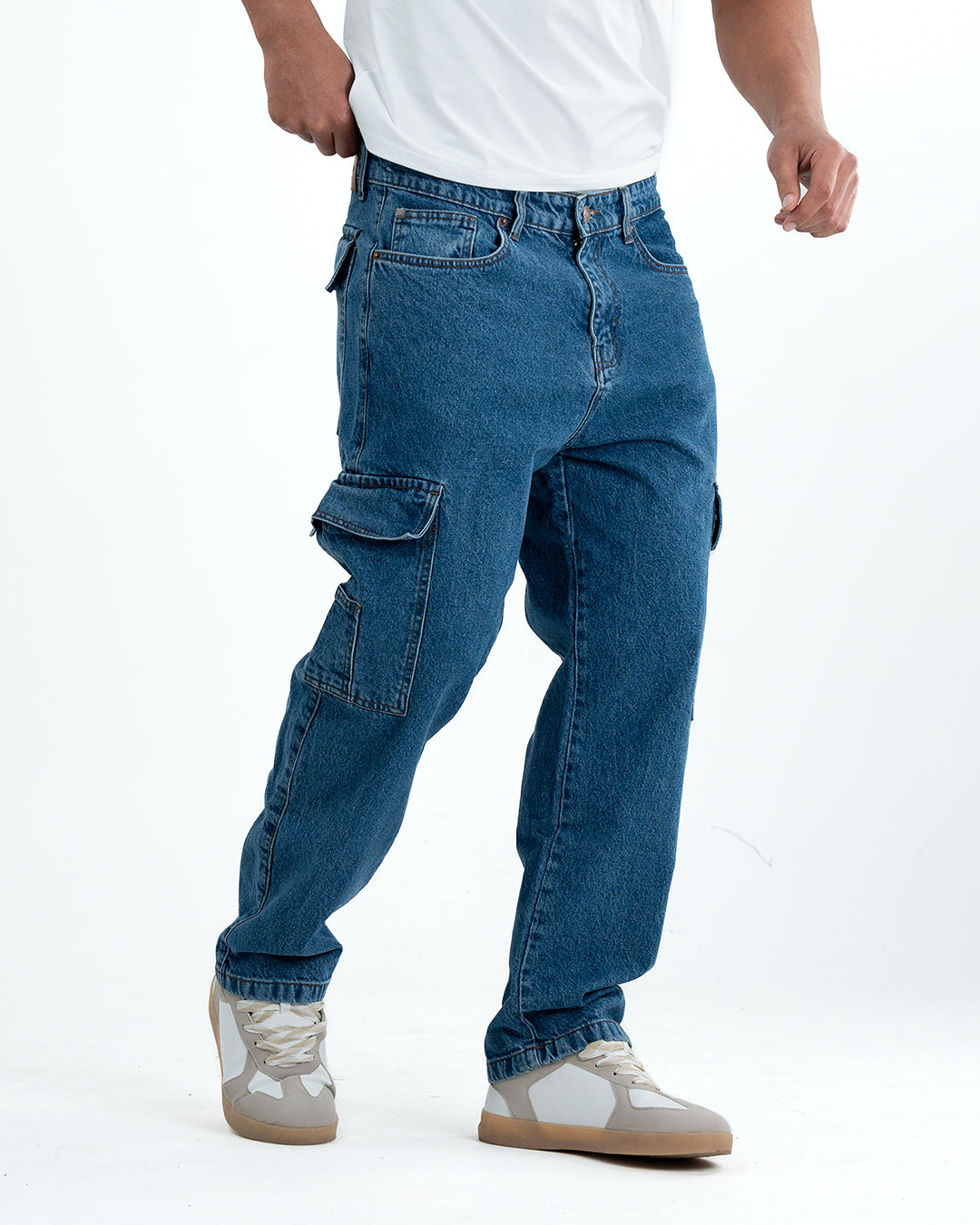 Six Pocket Denim Cargo – Blue