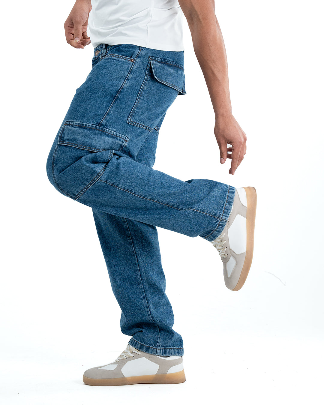 Six Pocket Denim Cargo – Blue