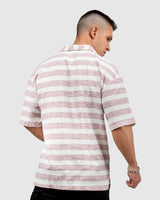 Men’s Red & White Striped Short Sleeve Shirt