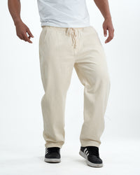Premium Washed Denim Joggers – Beige