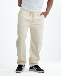 Premium Washed Denim Joggers – Beige