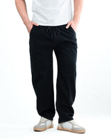 Premium Washed Denim Joggers – Black