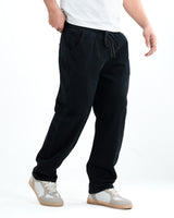 Premium Washed Denim Joggers – Black