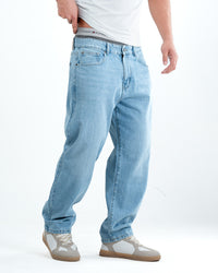 Men’s Baggy Fit Denim Jeans – Light Blue