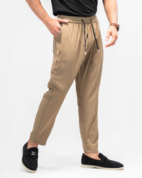 MEN’S BEIGE RELAXED-FIT JOGGER PANTS