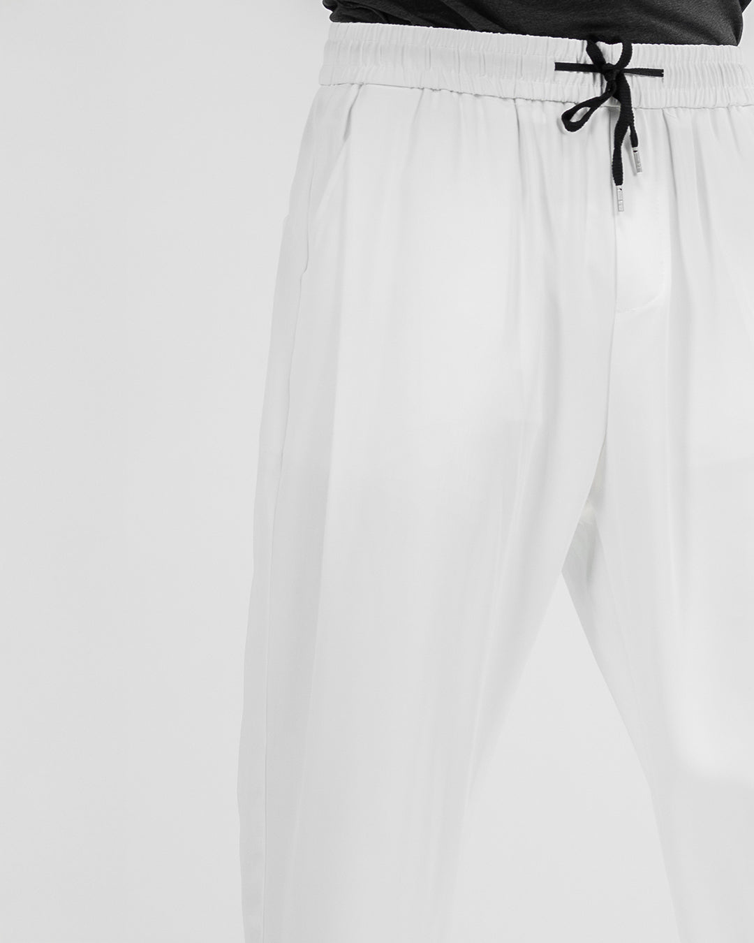 MEN’S WHITE RELAXED-FIT JOGGER PANTS