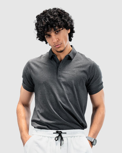 Men’s Polo T-Shirt - Charcoal Grey