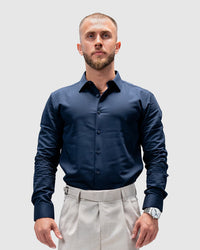 Men’s Navy Blue Formal Dress Shirt