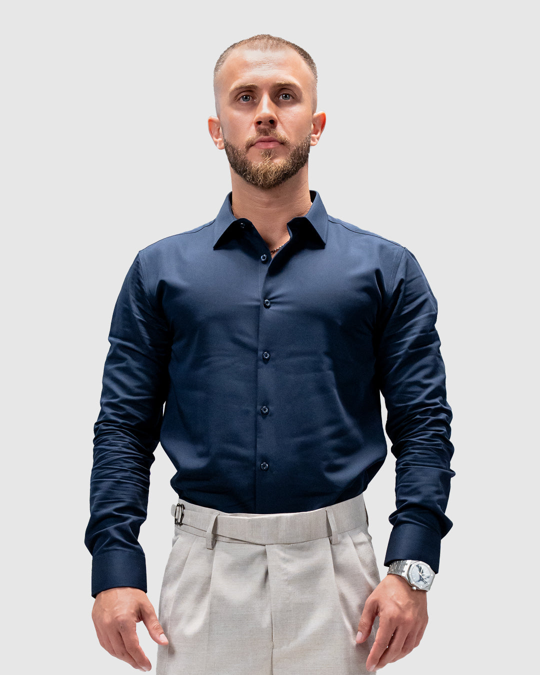Men’s Navy Blue Formal Dress Shirt