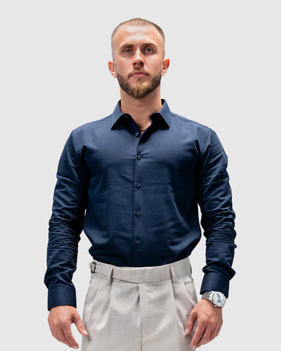 Men’s Navy Blue Formal Dress Shirt